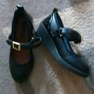 TOMMY HILFIGER Black high wedges SHOES  size 1